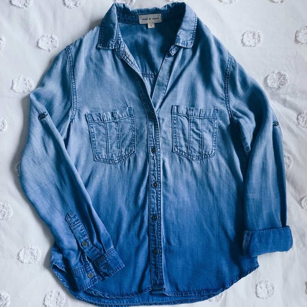 Cloth & Stone Ombré Denim Chambray Shirt from Anthropologie